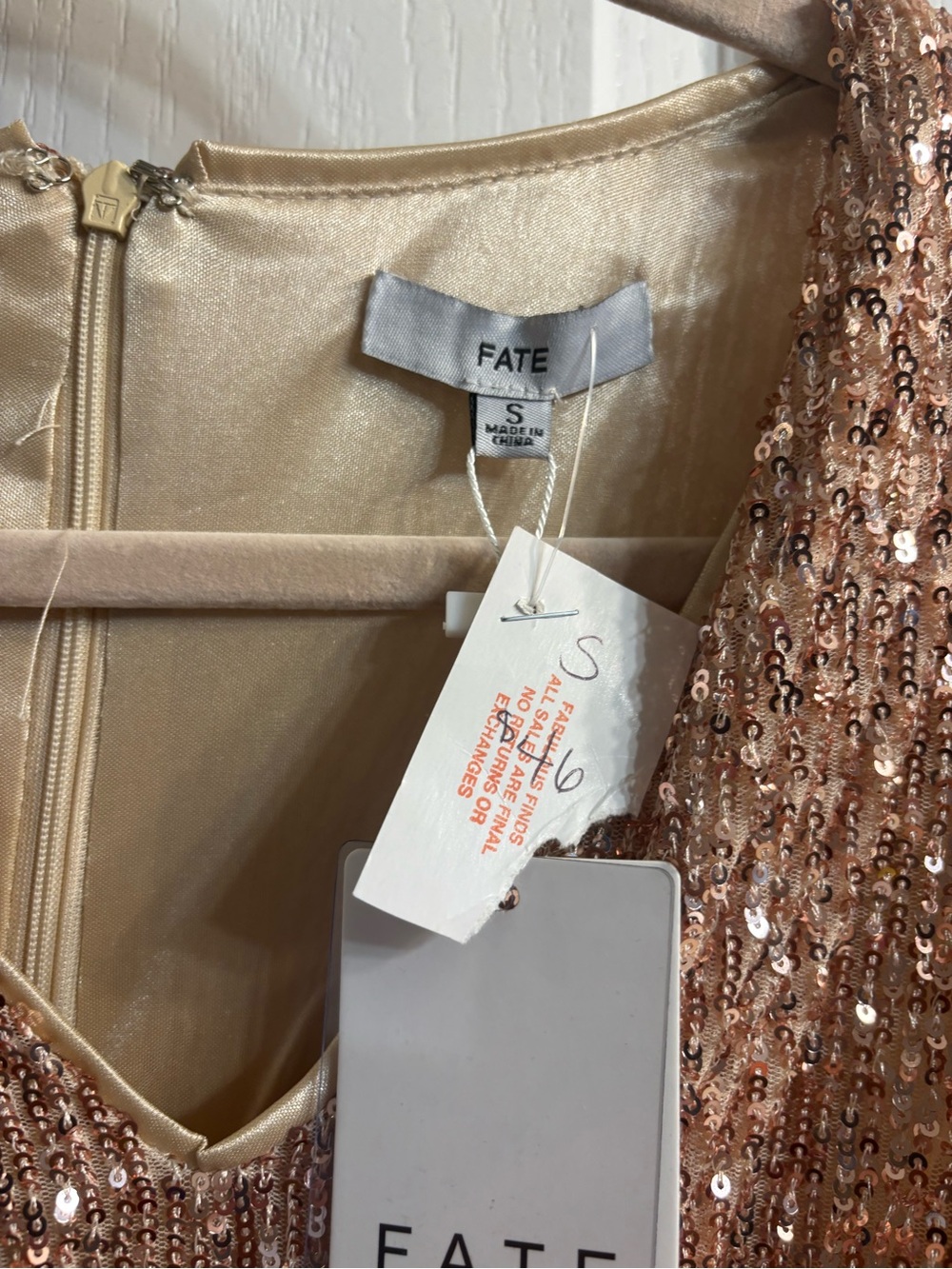 FATE Rose Gold Sequin Mini Dress